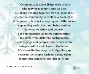 A Community is about...
