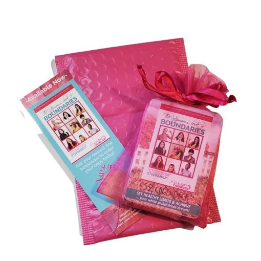 cards in a pink bag